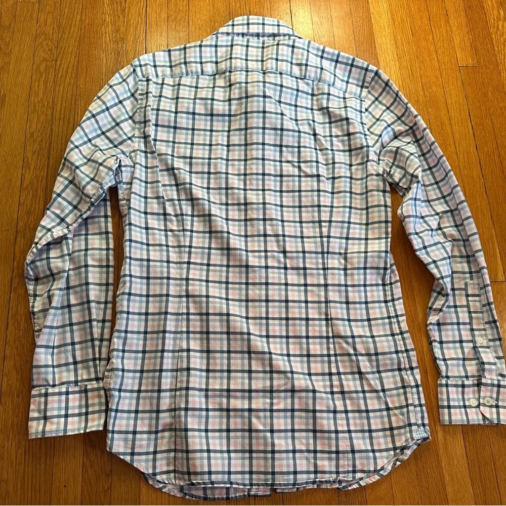 Banana Republic Grant Fit Slim Cotton Pink & Blue Button Down, Size S